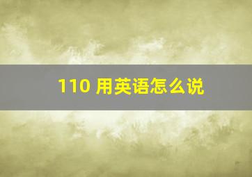 110 用英语怎么说